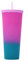 Hztyyier 710ml 24oz Grande capacité Double Couche Mat Tumbler, Couvercle étanche Paille, Réutilisable Tasse en Plastique pour l'eau, café, thé, Jus (Gradient Rose et Vert)