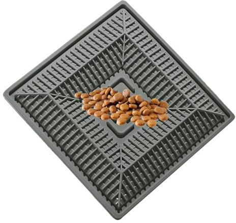 Slow Eater - Anti Grouton Bowl and Licking Carpet | Cat Power Rug | Silicone Slide Feeding Mat for Kitten Puppy Interactive for chio