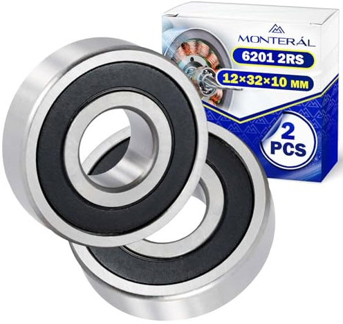 2 Stück Kugellager 6201 2RS mit Größe 12x32x10 mm - MONTERAL