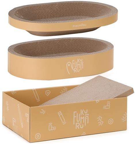FUKUMARU Rascador para Gatos, Juego de 3 rascadores, rascadores Resistentes de cartón Ondulado, ahorran Espacio y Son duraderos.