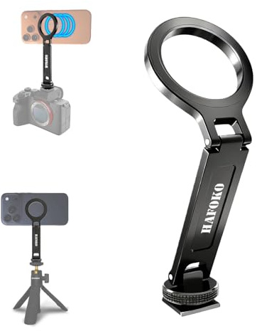 Magnetic Cold Shoe Phone Holder 1/4 Screw Compatible for iPhone 17-12 | Aluminum,Universal for Smartphones,Standard Cold Shoe Mount Attaches to Cameras, 1/4” Thread for Photography Tripods