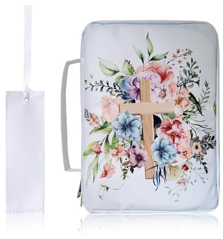 Custodia per Bibbia per Donna, Custodia per Bibbia con Stampa Floreale da 10x7 Pollici con Segnalibro, Copertine per in Tessuto Oxford per Bibbie Forniture per Studio Accessori (Stile 2)