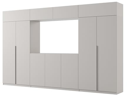e-Meblast Wohnwand Atrium 240x54cm Modern Schrankwand RTV Schrank Regale | Ausbaufähig, Oberschränke, Schubladen, Wohnzimmer, Modern Schrankwand, RTV Schrank, Regale
