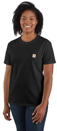 Carhartt, Women's, Loose Fit Heavyweight Short-Sleeve K87 Pocket T-Shirt, Black, S