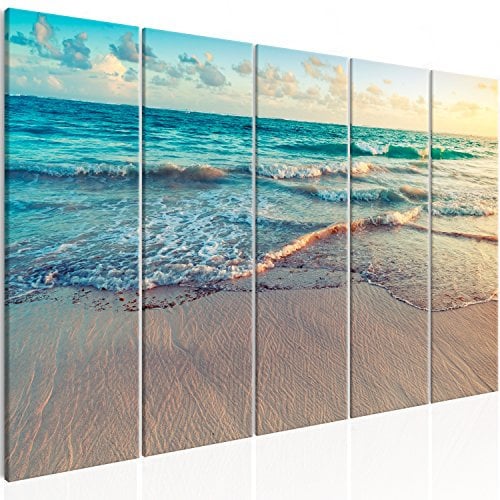 murando - Quadro Spiaggia Mare 200x80 cm 5 Pezzi Stampa su tela in TNT XXL Immagini Moderni Murale Fotografia Grafica Decorazione da Parete Quadri Componibili Paesaggio c-B-0358-b-m