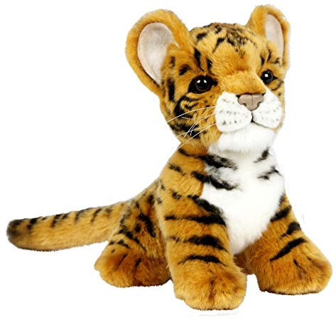 Hansa Plush – Tiger Baby Sitting Brown 18cmH (3421)