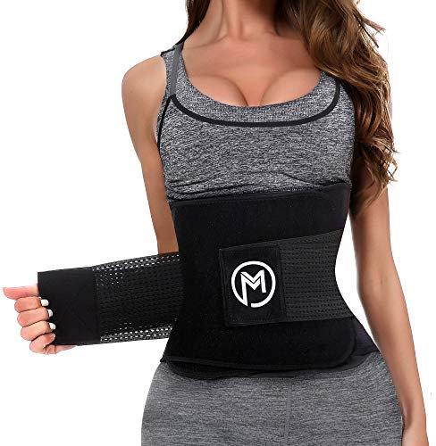 MERMAID'S MYSTERY Waist Trimmer Trainer Belt for Women Men Weight Loss Premium Neoprene Sport Sweat Workout Slimming Body Shaper Sauna Exercise Black