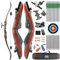 AMEYXGS Takedown Recurve Bogen und Pfeil Set 62 Zoll Bogenschießen Jagdbogen für Jugendliche und Erwachsene 20-50lbs Traditionell Holzbogen Longbogen mit (Bogen-Set 2, 35 Lbs)