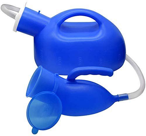 XJZHANG Portable Men's Urinal with Hand-held 2000 ml Large Capacity Leak-Proof Male Urine Bottle,Large Plastic Pee Holder for Hospital,Incontinence,Elderly,Travel,Driving,Camping