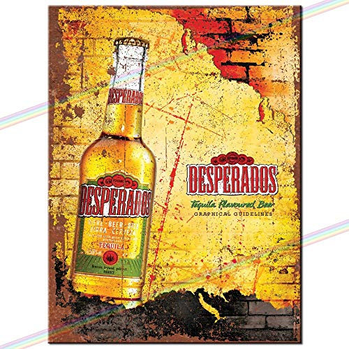 Metallschilder – Desperados Logo Man Cave, Blechschild zum Aufhängen, für Küche, Schuppen, Garage, klein (15 x 10 cm)