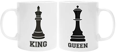 Coppia tazze Mug SanValentino King & Queen - scacchi - idea regalo per lui e lei