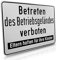 Betriebsausstattung24 Hinweisschild zur Grundbesitzkennzeichnung „Betreten des Betriebsgeländes verboten! Eltern haften für ihre Kinder“ - 33,0 x 25,0 cm - Aluminium geprägt - weiß
