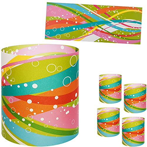 alles-meine.de GmbH 10 Stück - kleine Tischlichter Motiv frei wählbar Bunte Retro & Design Wasser Wellen 10 cm - Licht - für Teelichter/Batterie LED Lichter & Kerzen - Wi..