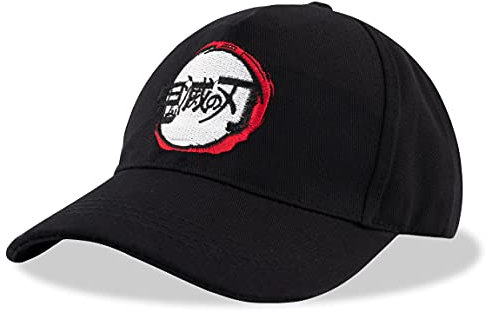 Roffatide Anime Demon Slayer Kamado Tanjirou Verstellbare Baseballmütze Bestickte Baumwolle Papa Hut
