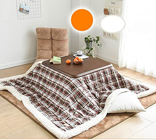 JINCAN. Heiztisch Tatami Kotatsu Tisch mit Heizung und Decke Tische Kotatsu Kotatsu Japanische Klapplagerung Tatami Kaffee Verdickter Ofen R Röstherd Four Sets (Farbe : Braun, Größe : 80 * 80cm)