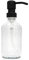 A Good Smile DIY Glas Seifenspender Edelstahlspender 250ml mit Aufkleber zum selbst gestalten Klarglas/Schwarz