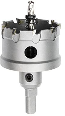 Meccion Broca Cortadora de Agujeros de Metal, Cortador Orificio con Punta de T.C.T Carburo de Tungsteno para Chapa de Acero Inoxidable, Metal, Aleación, Hierro, Madera (50mm)