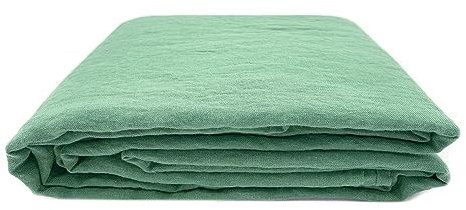 JOWOLLINA Laken Bettlaken Überwurf 100% Leinen Soft Washed Finish180 g/m2 (140x220 cm, Basil)