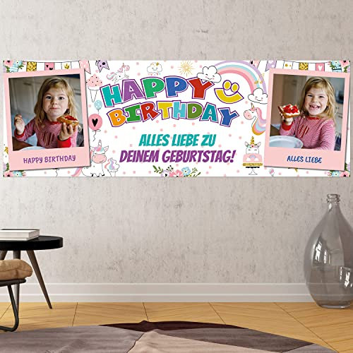 Geburtstags Banner - personalisiert mit Deinen Texten & Fotos | XL - Format (Layout 5)