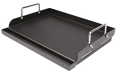 Grillplatte für Gasgrill, flacher Gusseisen-Grilleinsatz für den Außenbereich, 43,2 x 33 cm, Antihaftbeschichtung, Kochpfanne, Teppanyaki für Weber Charbroil Camp Chef und Gas-/Holzkohle-/Elektrogrill