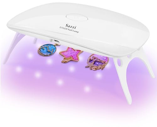 Sazzi Led Uv Nail Lamp UV Light for Resin, 24W, Industry Featured Low Heat Function, Cures 5 Fingernails or toenails at The Same time, Compatible with All Gels, for Gel Nail Resin.