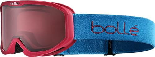gs1 france Bollé INUK – Ski-Maske für Kinder – Rot und Matt Blau – Vermillon-Bildschirm Kat. 2 – Vielseitig, Doppelbildschirm, Antibeschlag, Komfort und Belüftung
