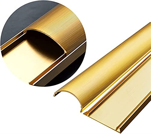 BYZOM Stainless Steel Cable Raceway Cord Cover, Self Adhesive Waterproof Floor Cable Cover Cord Management For Home/Office(Gold,No.3)