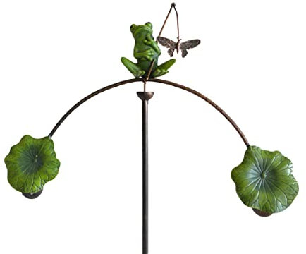 Gartenpendel Frosch | Blumenstecker Gartenstecker Gartendeko Stecker | 135x51 cm