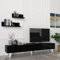[en.casa] Juego de Mueble Salon Decorativo Mesa TV con 2 Estantes de Pared Modulos Salón Aglomerado 180 x 31 x 33 cm - Negro