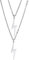 Blitzschlag Bolzen Halskette für Frauen Männer Edelstahl Einfache Street Punk Lightning Bolt Anhänger Halskette Schmuck Inspirational Geschenk für Unisex (silber 3)