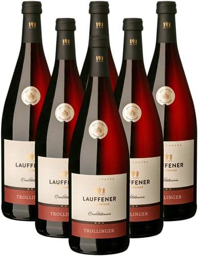 LAUFFENER WEINGÄRTNER - 2023 Lauffener Trollinger | Traditionsreicher Rotwein aus Württemberg, vertreten im Litersortiment. | Inhalt: 6 x 1,0 l und 12,0% vol.