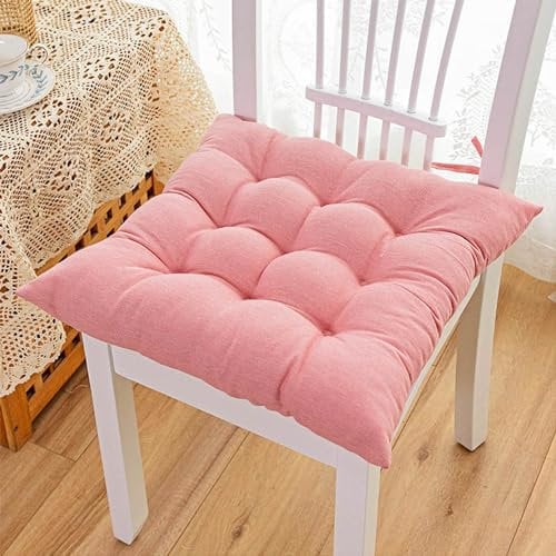 ZORZA 4er Set Stuhlkissen 45x45 cm,8 cm dick Bequeme Polsterauflage Auflage,Sitzkissen für Garten und Haus, für Gartenstuhl, Outdoor Küche, Esszimmerstuhl,Rosa