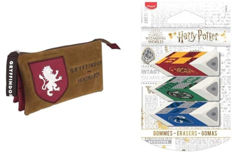 CERDÁ LIFE'S LITTLE MOMENTS - Tasche Harry Potter Motiv Offizielles & Maped - ergonomischer, effizienter, dreieckiger Radierer HARRY Potter Pyramide