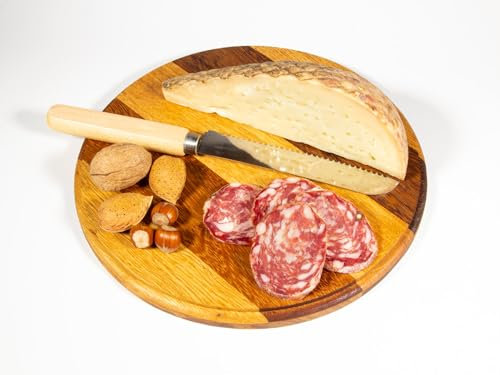 Tagliere tondo in legno di Iroko e Rovere