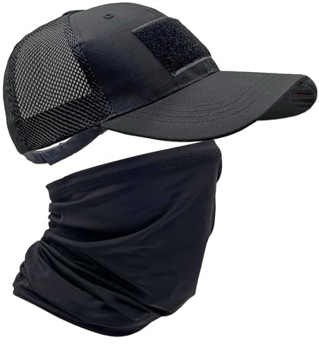 ehsbuy Camo Mesh Basecap Herren mit Kühlenden Schlauchschal Army Tactical Cap Gesichtsschal Militär Airsoft Sommer Trucker Cap Bandana Neck Gaiter Snoods für Jagd Laufen Sports & Outdoor