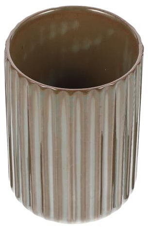 Ceramic Coffee Mug No Handle Chinese Japanese Style Porcelain Tea Mug Vintage Stripe Drink Cup Tumbler for 300ml Grey