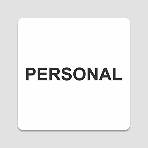 PVC Aufkleber Schild - Eckig 12 x 12 cm - Selbstklebend - Weiß - UV beständig - Für Innen und Außen (Personal)