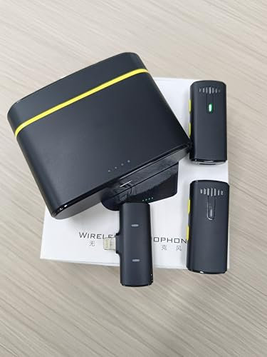 MAYBESTA Wireless Mini Lavalier Microphone for iPhone iPad - Bluetooth Lapel Mic for Video Recording - Clip on Shirt Microphones for Podcast YouTube Tiktok Vlogging