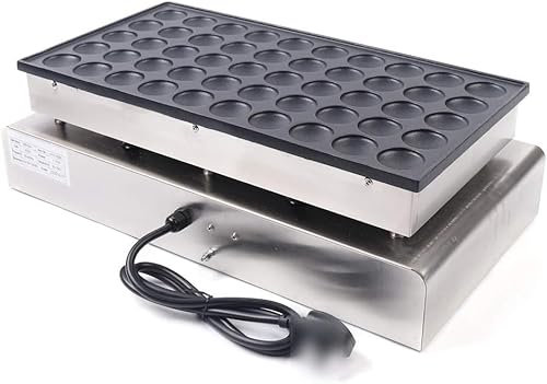 Queeucaer Nonstick Electric 50pcs Mini Dutch Pancake Baker Maker Iron Machine Pan - Mini Pancake Maker - Pancake Pan -Mini Pancakes - Eggs Crepe Pan - Cast Iron,50-300℃ (122-572℉)