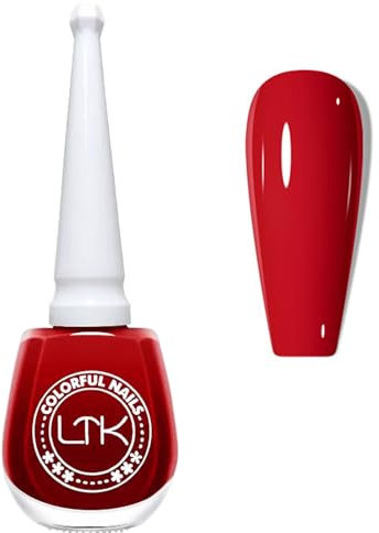 Red Breathable & Quick Dry Nail Polish - Long Lasting Chip Resistant Varnish for DIY Manicure at Home - No UV Needed