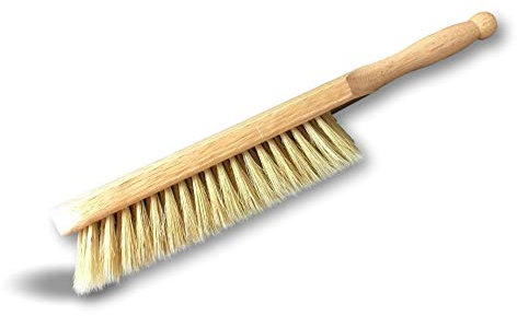 Brosse balayette boulangère 14/6 Type hollandaise | Bois Blanc Verni | Soie Blanche Sortie 40 mm | Four Boulanger pâtissier Alimentaire Pain Pizza | Kibros 212909b