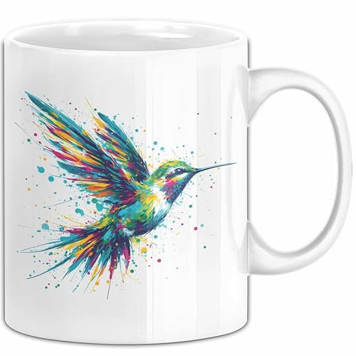 Kolibri Aquarell Tasse Geschenk (Weiß)