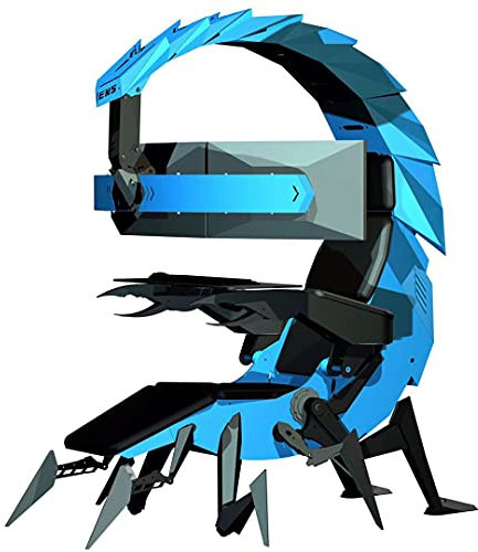 MAHNFEID Family Gaming Chair Ergonomic Computer Cockpit Chair with Led Lights Comfortable Racing Simulator Cockpit Game Chair with Hanging 3 Screens Purple (Color : Blue)