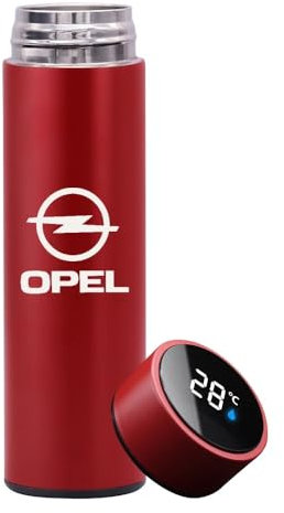 Auto Thermobecher für Opel Astra J Sports Tourer 2012-2015, Thermosflasche Thermoskanne mit Temperatur Anzeige Auslaufsicher Edelstahl Isolierbecher Kaffeebecher to Go Reisebecher Auto Zubehör