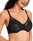 Lemorosy Women's Full Coverage Minimizer Bra Unpadded Underwire Breathable Lace Everyday Underwear(Black,32D)
