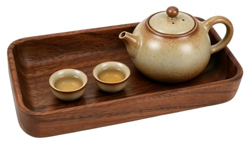 Wooden Tray Serving Bowl for Salad with Two Compartment(Rectangular) | Rustic Server for Foods, Salads, Fruits, Bread, Wooden Salad Bowl, Entryway Key Catch Tray