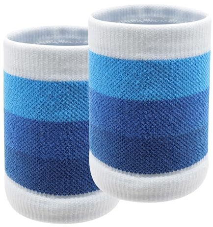 Bandeau Poignet Sport, Bracelets Absorbants en Coton Doux, pour Gym Tennis Basket-Ball (Bleu)