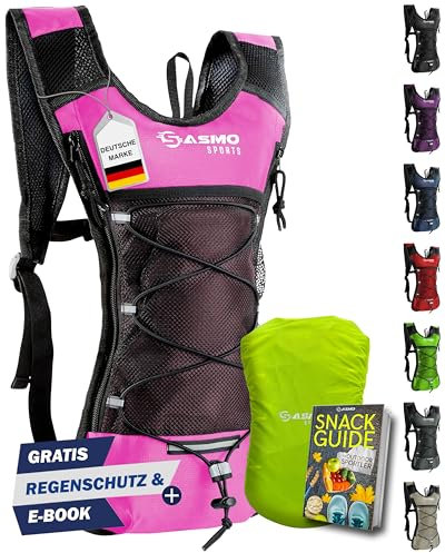 SASMO® Laufrucksack Damen 6L (Pink) mit Thermofach | Lauf Rucksack - Ultraleicht 300g | Laufrucksack Herren & Damen | Running Backpack inklusive Regenschutz & Reflektoren