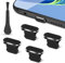 Bremorou 4 Stück Schutzkappe Ladebuchse Schutz Handy Ladebuchse Schutz Port Phone Staub Stecker Für Jeden Ladeanschluss mit Reinigungsbürste