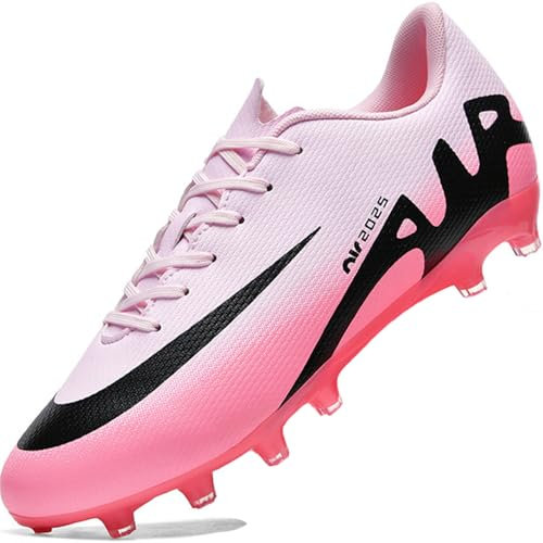 GOGOUP Scarpe da Calcio Donna Professionale All'aperto Scarpe da Calcetto Teenager Adulto Training da Calcetto Scarpe Prato Artificiale Competizioni Scarpe da Calcetto Unisex Rosa 39 EU